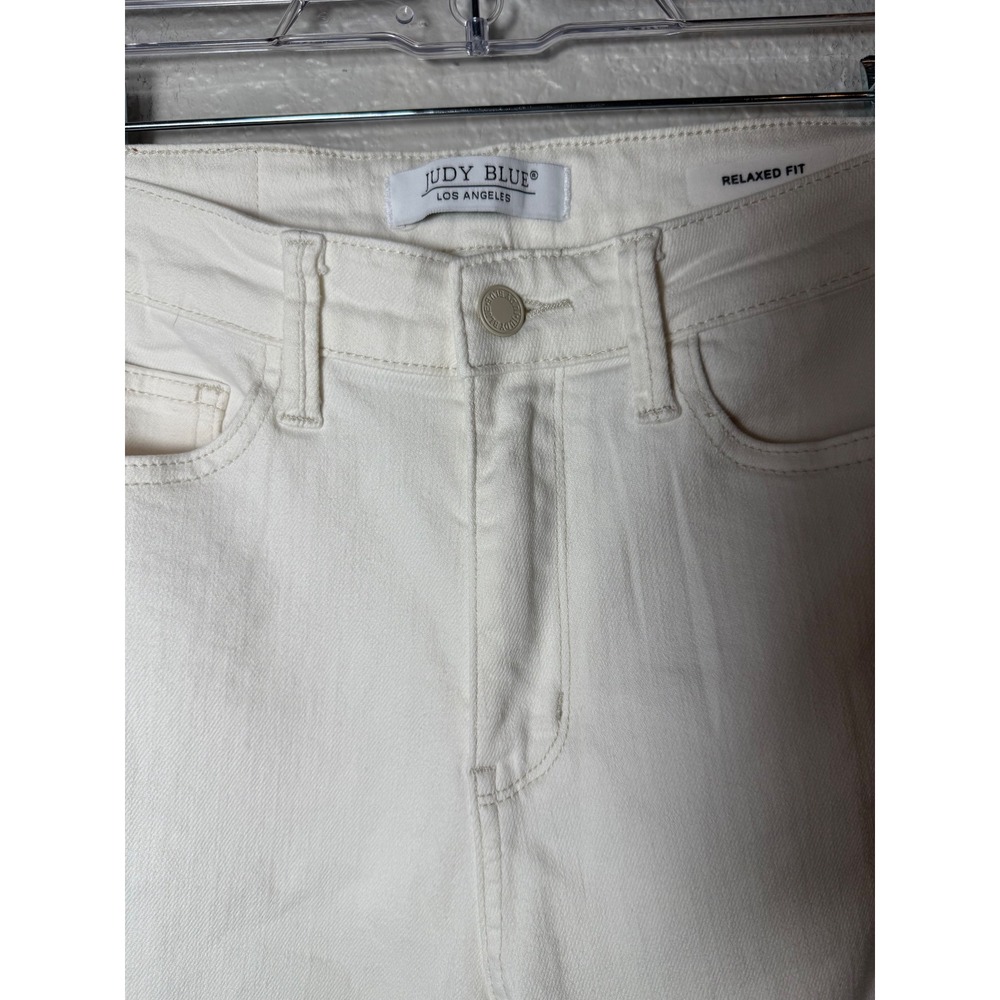 Judy Blue Los Angeles White Denim Jeans Relaxed Fit Braided Trim‎ Women - Picture 6 of 14